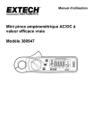 Mini pince ampèremétrique AC/DC à valeur efficace vraie Modèle