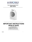 IMPORTANT INSTRUCTIONS READ & SAVE