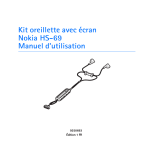 Kit oreillette avec &eacute;cran Nokia HS-69 Manuel d`utilisation