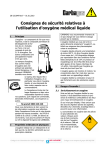 Consignes de sécurité relatives à l`utilisation d`oxygène