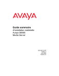 Guide sommaire d`installation matérielle Avaya