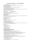 AVIS D`APPEL PUBLIC A LA CONCURRENCE