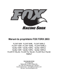 Manuel du propri&eacute;taire FOX FORX 2003
