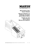 Marsh Electra Taper Owner`s Manual Manuel d`utilisation du