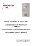 Manuel d`utilisation de la maquette AÉROGÉNÉRATEUR À