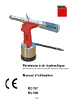 Riveteuse à air hydraulique Manuel d`utilisation RC197