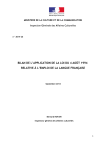 Bilan de l`application de la loi du 4 août 1994 relative à l`emploi de