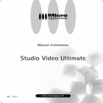 Studio Video Ultimate Manuel d`utilisation