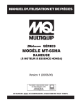 MODÈLE MT-65HA - Multiquip Service & Support Center