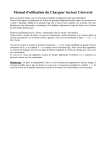 Manuel d`utilisation du Chargeur Secteur Universel