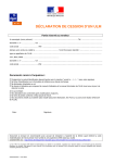 D&Eacute;CLARATION DE CESSION D`UN ULM