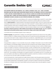 Garantie limit&eacute;e QSC