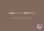 MANUEL D`UTILISATION store2actions Gestion