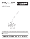 MANUEL D`UTILISATION Expand-it™ Accessoire