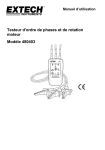 Testeur d`ordre de phases et de rotation moteur Modèle 480403