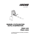 MANUEL D`UTILISATION OUTIL D`ASPIRATION PBAV