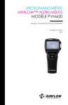 Micromanomètre AIRFLOW™ Modèle PVM620 Manuel d`utilisation