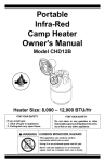 Portable Infra-Red Camp Heater Owner`s Manual