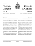 Gazette du Canada , partie II - Publications du gouvernement du