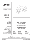 DISC CULTIVATOR (SLEEVE HITCH) OWNERS MANUAL Model