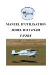 MANUEL D`UTILISATION JODEL D112 n°1602 F