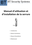 BT Security Systems Manuel d`utilisation et d`installation de la serrure