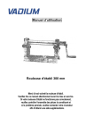 Manuel d`utilisation Rouleuse d`&eacute;tabli 300 mm