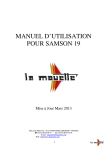MANUEL D`UTILISATION POUR SAMSON 19