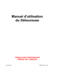 Manuel d`utilisation du D&eacute;toureuse
