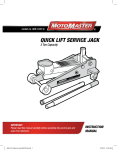 InstructIon Manual quIck lIft sErVIcE Jack