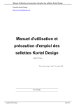 Manuel d`utilisation et pr&eacute;caution d`emploi des sellettes Kortel Design