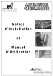 Notice d`Installation et Manuel d`Utilisation