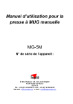 Manuel d`utilisation pour la presse à MUG manuelle MG-5M