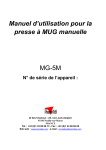 Manuel d`utilisation pour la presse &agrave; MUG manuelle MG-5M