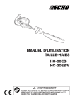 MANUEL D`UTILISATION TAILLE-HAIES HC-30ES HC-30ESW