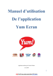 Manuel d`utilisation De l`application Yum Ecran
