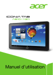 Acer Manuel d`utilisation ICONIA TAB