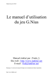 Le manuel d`utilisation du jeu G.Nius