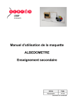 Manuel d`utilisation de la maquette ALBEDOMETRE Enseignement