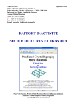 rapport d`activite notice de titres et travaux