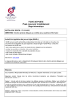 FICHE DE POSTE Poste &agrave; pourvoir imm&eacute;diatement Stage