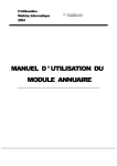 MANUEL D ` UTILISATION DU MODULE ANNUAIRE MODULE