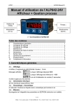 Manuel d`utilisation de l`ALP842-24V Afficheur + Gestion