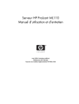 Manuel d`utilisation et d`entretien du serveur HP ProLiant ML110