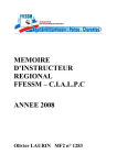 memoire d`instructeur regional ffessm – cialpc annee 2008