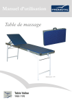 Manuel d`utilisation Table de massage