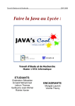 Faire la Java au Lycée : - Département Informatique