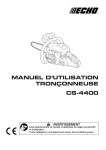 MANUEL D`UTILISATION TRONÇONNEUSE CS-4400