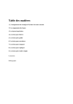 Table des matières - Pirouette Editions