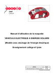 Manuel d`utilisation de la maquette VEHICULE ELECTRIQUE A